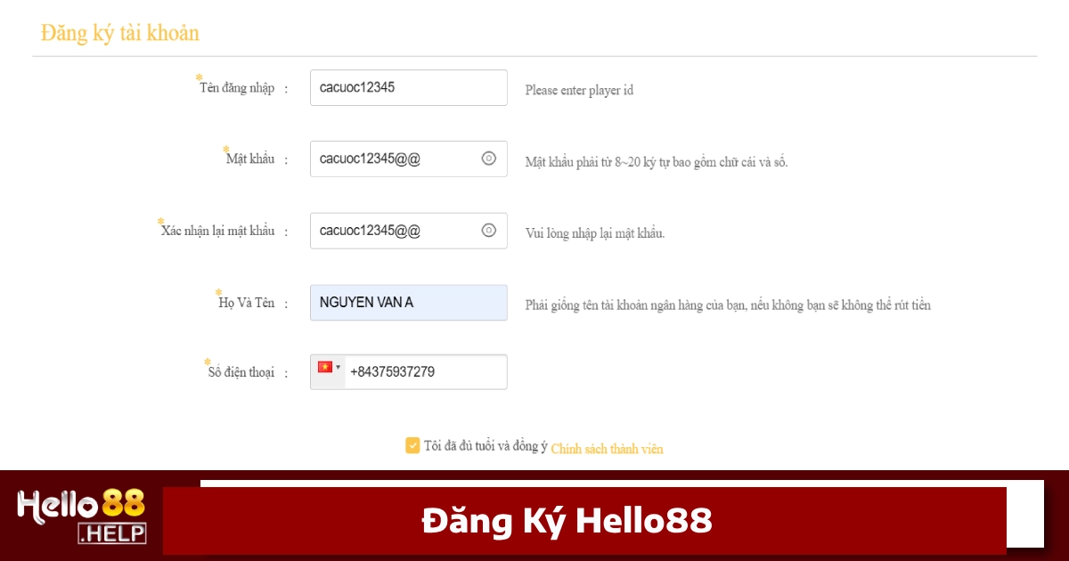 Hello88 33 Đăng ký HELLO88 cực kỳ đơn giản và chỉ mất vài phút để hoàn thành